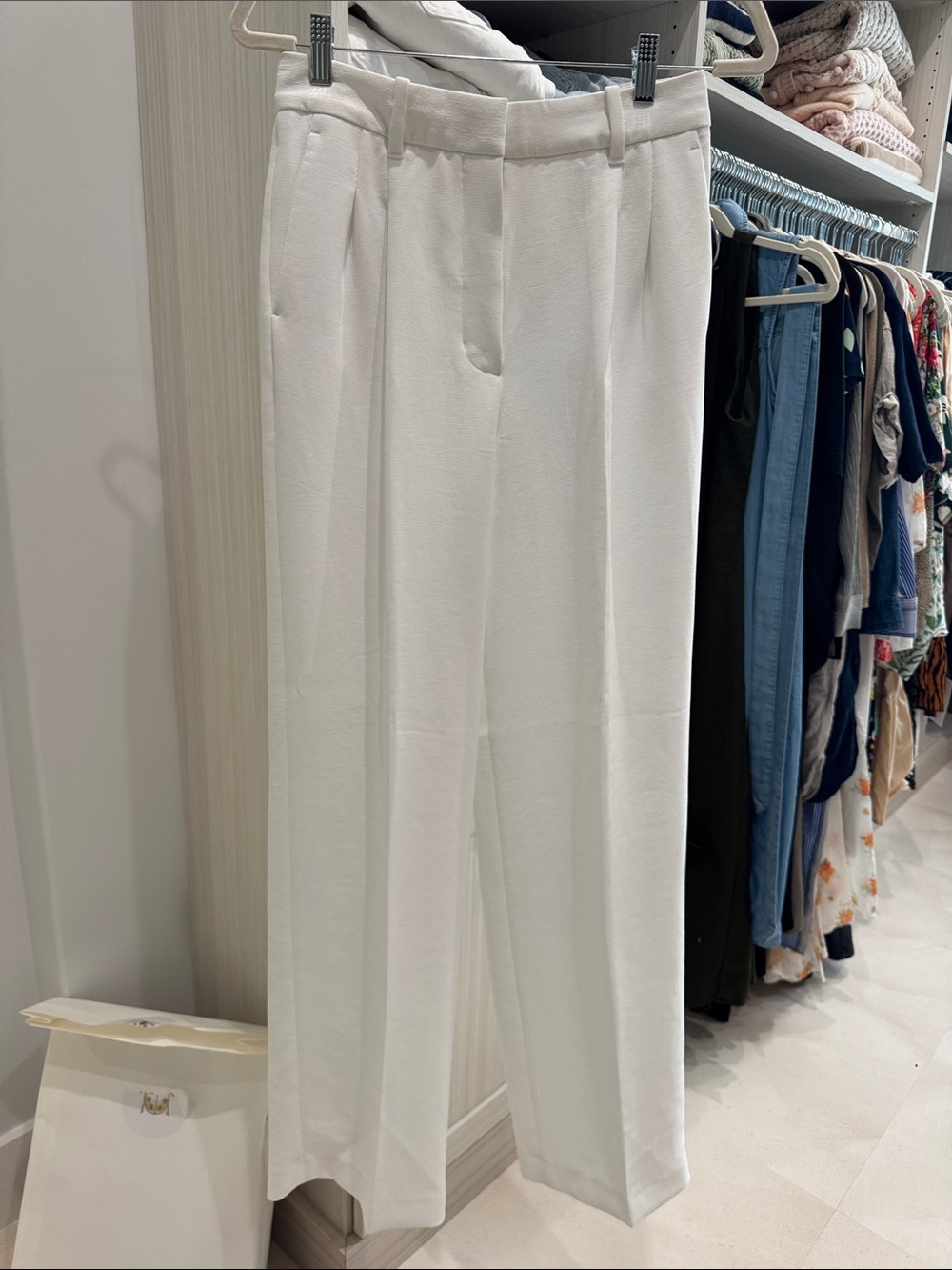 Aritzia White Wide-Leg High-Rise Trousers - Picture 2 of 5